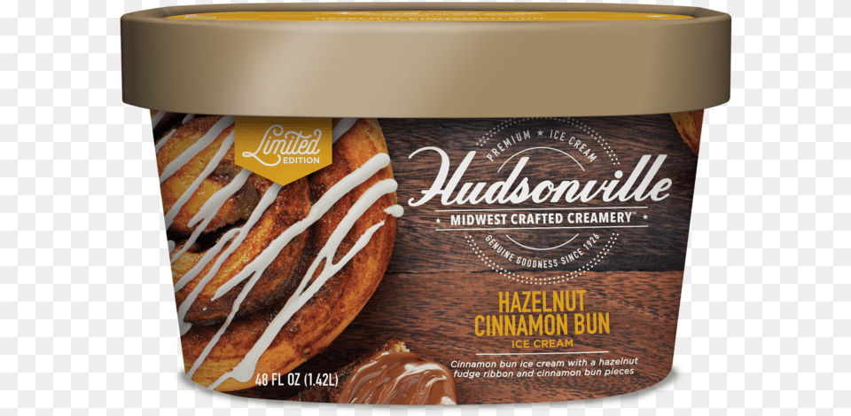 Hazelnut Cinnamon Bun Carton Cinnamon Bun Ice Cream Flavor, Cup, Dessert, Food, Ice Cream Png