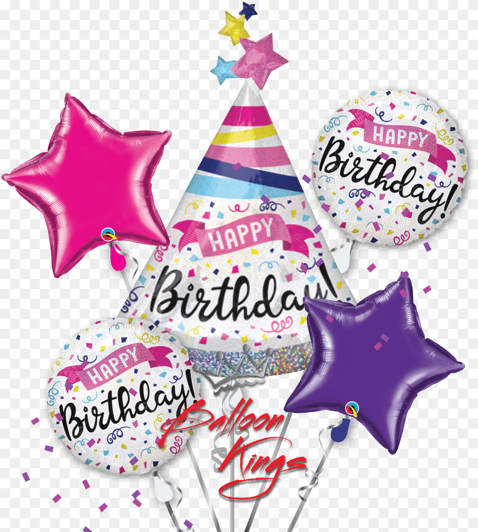 Hb Party Hat Bouquet Happy Birthday, Person, People, Clothing, Glove Png Image