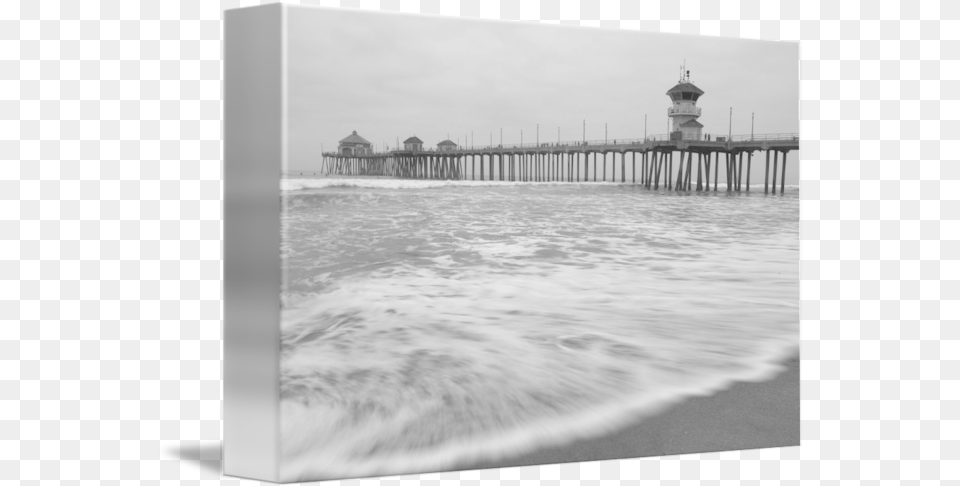 Hb Pier Black And White Water Blur By John Daly Huntington Beach, Waterfront, Nature, Outdoors, Sea Free Transparent Png