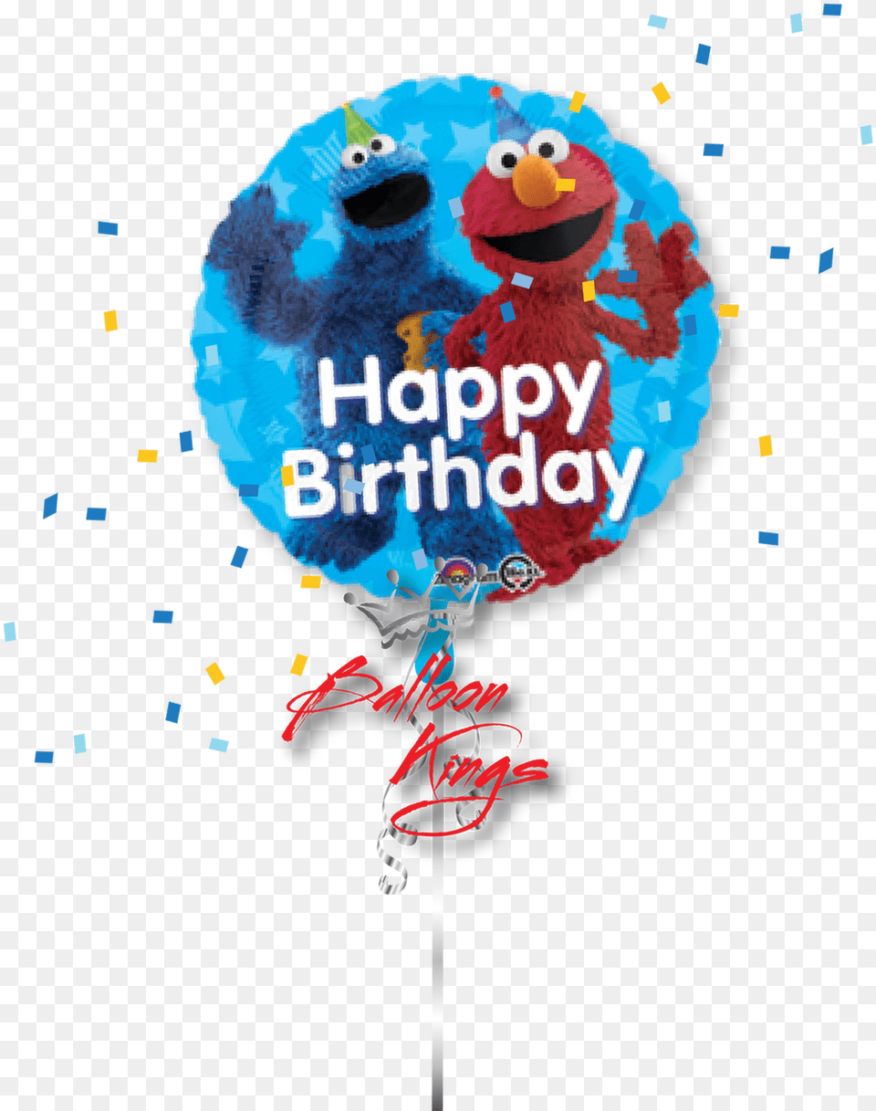 Hb Sesame Street Cookie Monster Amp Elmo Happy Birthday, Balloon, Food, Sweets, Person Free Png Download