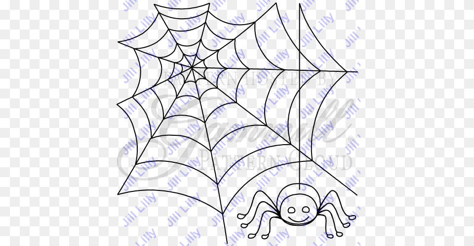 Hcq Spider With Web Applique Spider Web Free Png