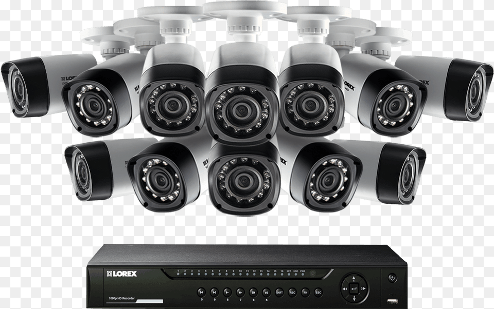 Hd 1080p Surveillance Camera System With 12 Cameras 16 Channel Dvr, Electronics, Machine, Wheel, Video Camera Free Png Download