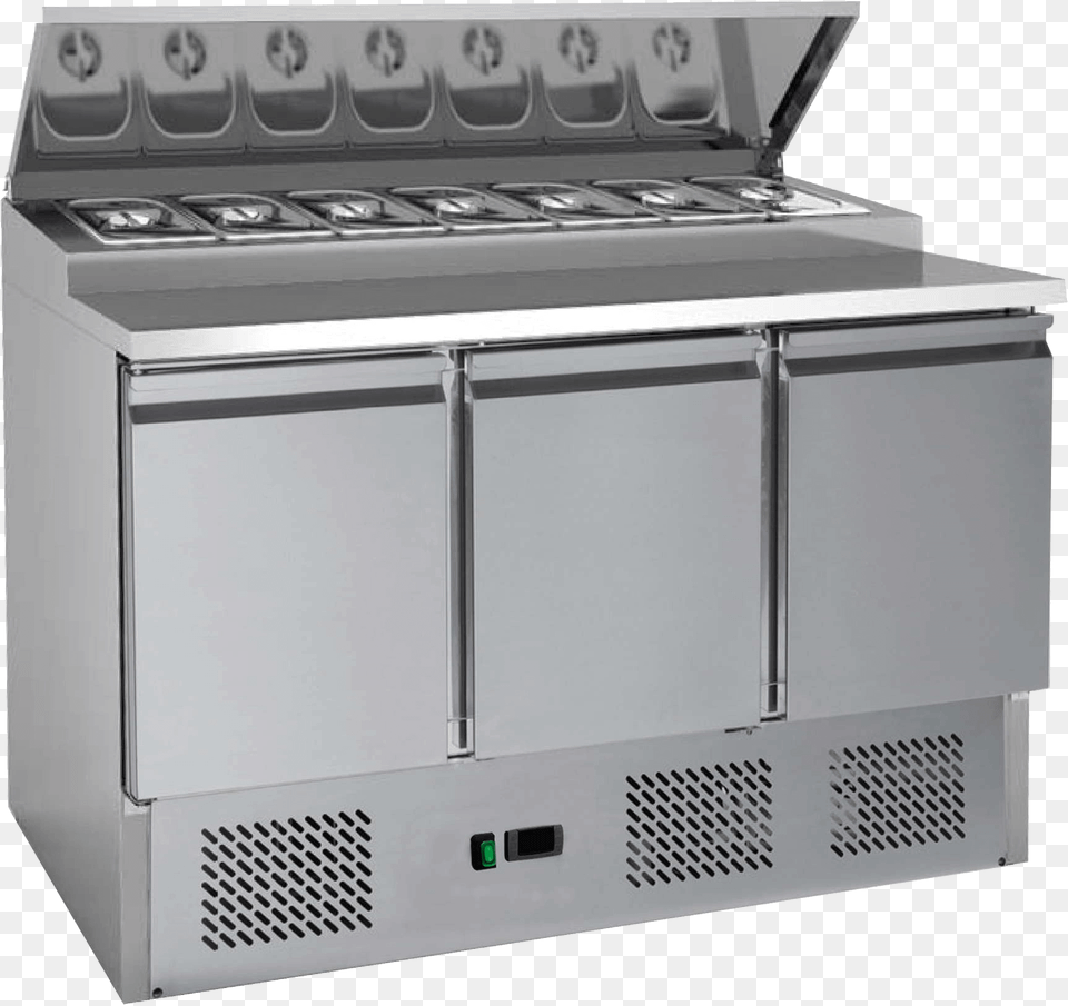 Hd 3 Door Refrigerated Pizza And Sandwich Prep Counter Ps300 Saladette, Device, Appliance, Electrical Device Free Png