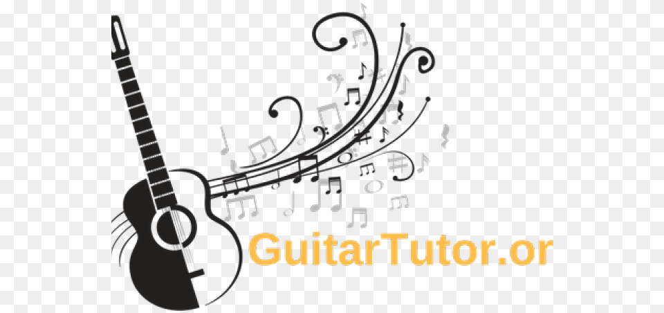 Hd Acoustic Guitar Clipart Logo Acoustic Guitar With Musical Notes, Musical Instrument, Text Free Transparent Png