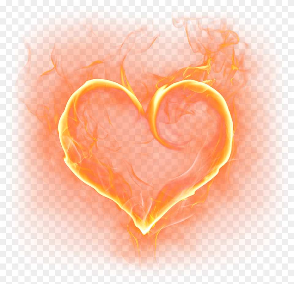 Hd Art Fire Heart Effects Stickers Broken Fire Heart, Flower, Plant, Rose, Flame Free Png Download