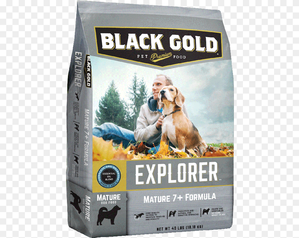 Hd Blackgoldexplrmature7 3 Black Gold Explorer Mature 7 Formula Dry Dog Food, Animal, Canine, Hound, Mammal Free Transparent Png