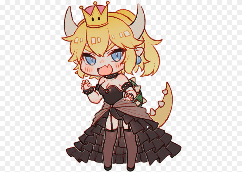 Hd Bowsette Chibi Transparent Image Kawaii Anime Bowsette Chibi, Baby, Book, Comics, Person Png