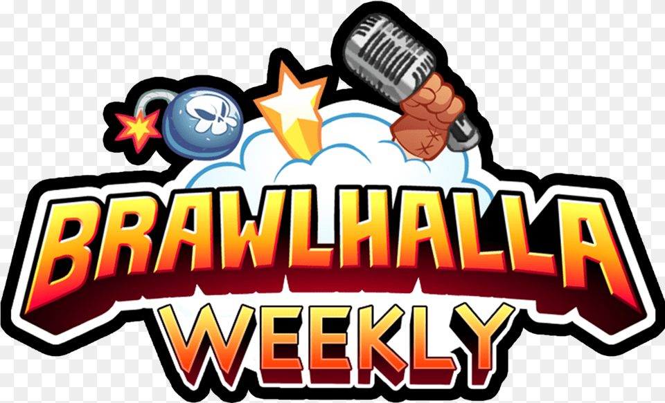 Hd Brawlhalla Weekly Logo Logo Game Brawlhalla Transparent, Electrical Device, Microphone, Dynamite, Weapon Free Png Download