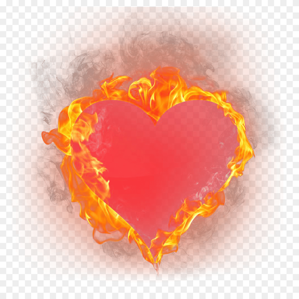 Hd Burning Heart Image Download Heart Effect Light Free Png