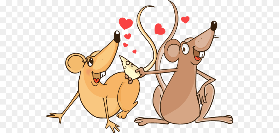 Hd Cartoon Rat Couple In Love Cartoon Rat Love Cartoon Rat In Love, Animal, Deer, Mammal, Wildlife Free Png Download