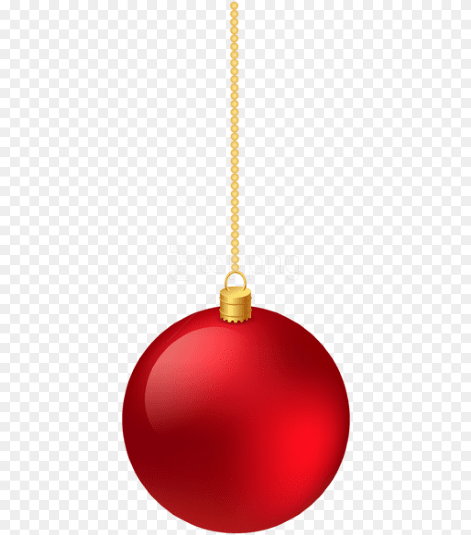 Hd Christmas Classic Red Hanging Ball Red Hanging Christmas Ball, Accessories, Lamp Png Image