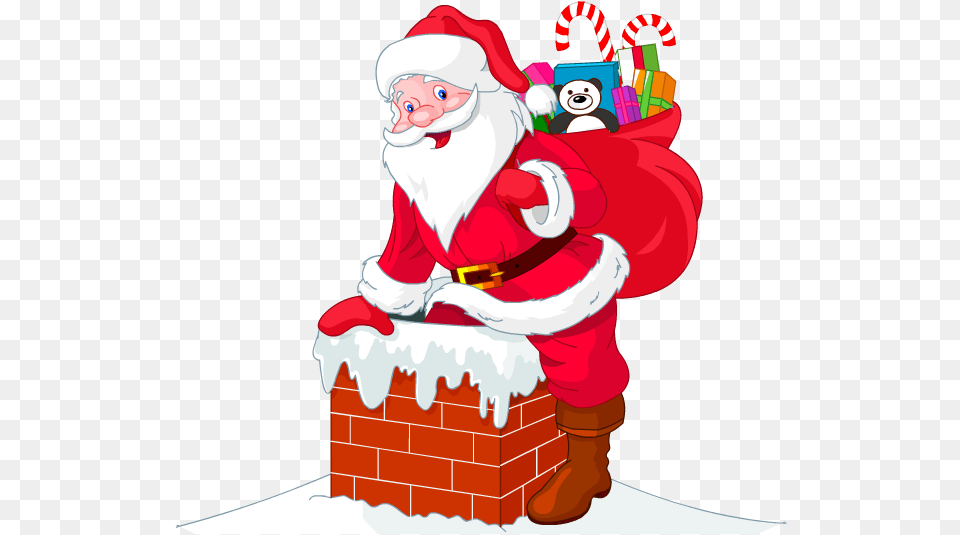 Hd Christmas Stickers Messages Sticker 1 Santa Claus In Chimney, Elf, Baby, Person, Festival Free Png