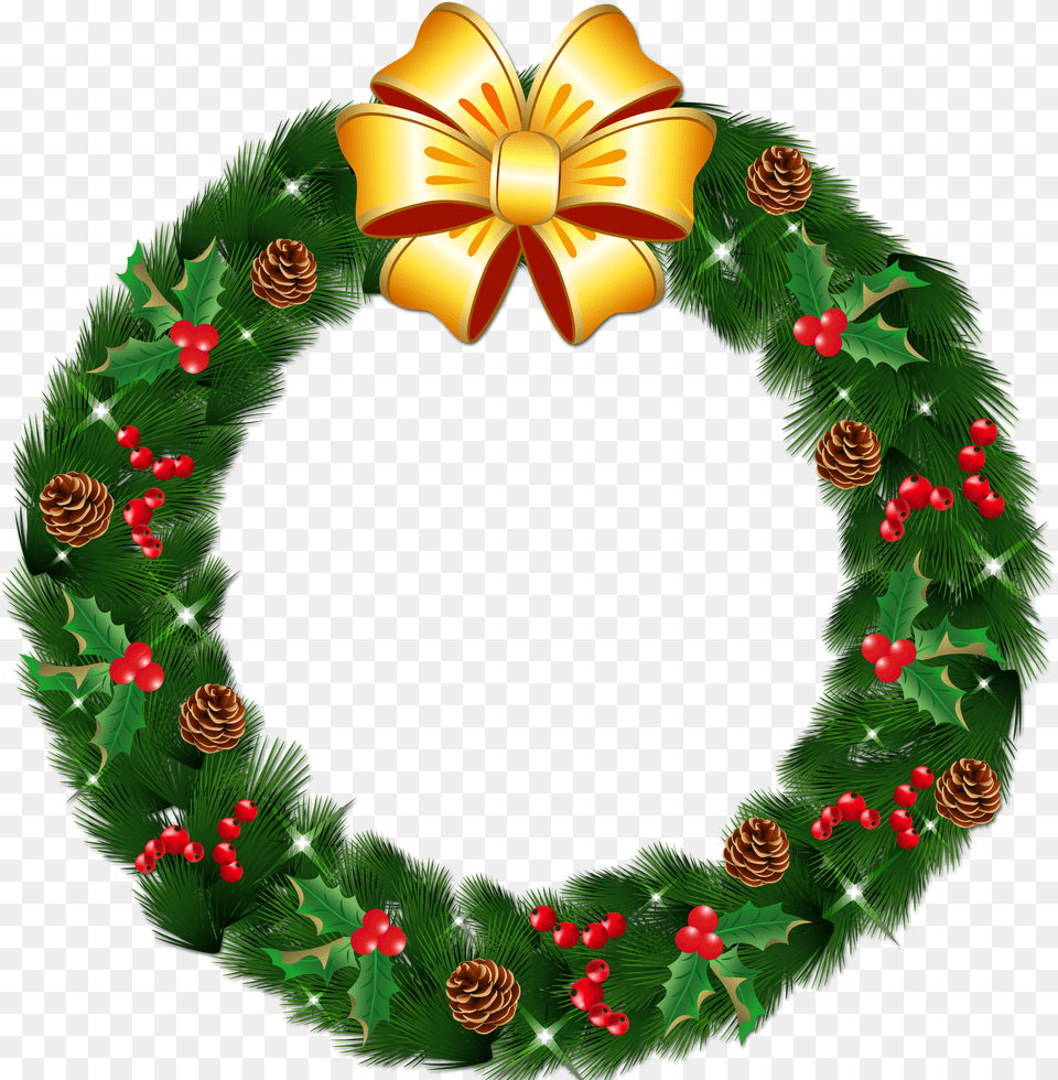 Hd Christmas Wreath Transparent Transparent Background Christmas Wreath Clipart Png Image