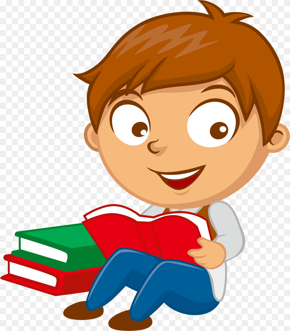 Hd Clip Art Reading Boy, Book, Person, Publication, Baby Png