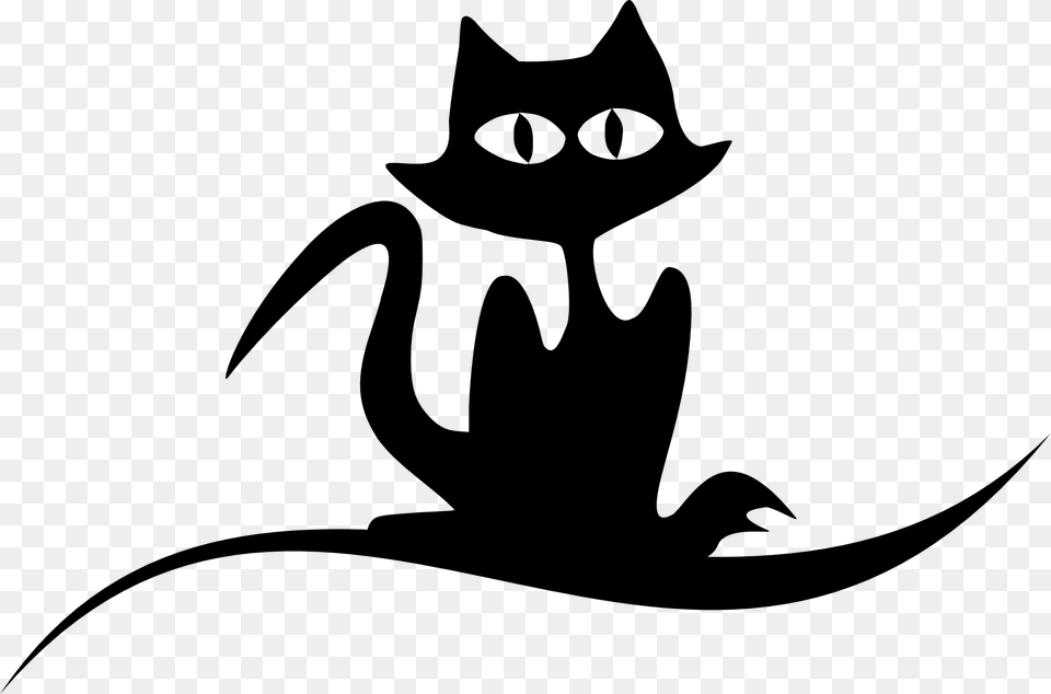 Hd Clipart Art Cat Silhouette, Stencil, Animal, Fish, Sea Life Png Image