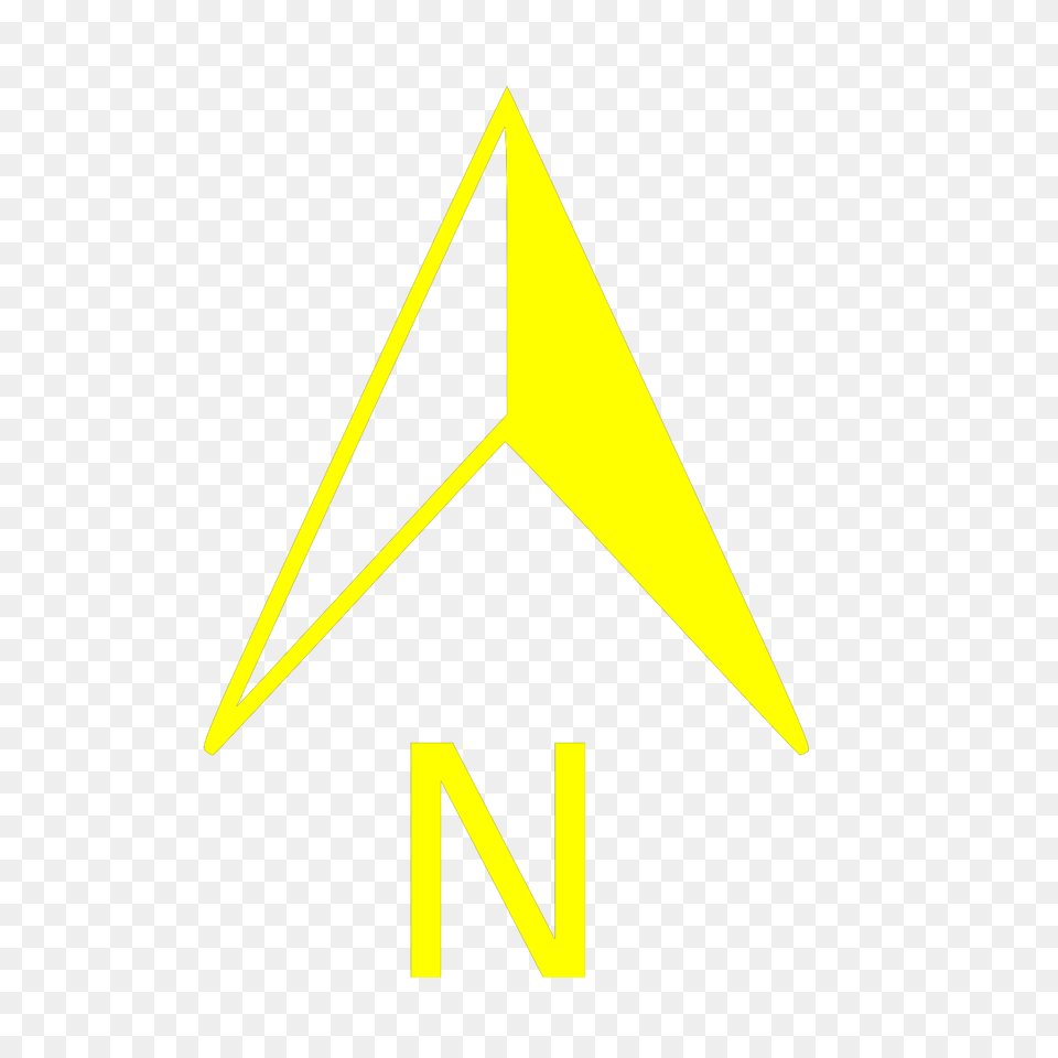 Hd Compass Clipart North Arrow North Arrow Yellow North Arrow Transparent, Triangle, Blade, Dagger, Knife Free Png Download