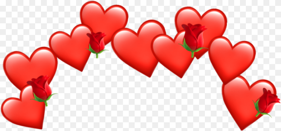 Hd Crown Heart Tumblr Emoji Red Aesthetic Red Heart Emoji Crown, Dynamite, Weapon Free Png