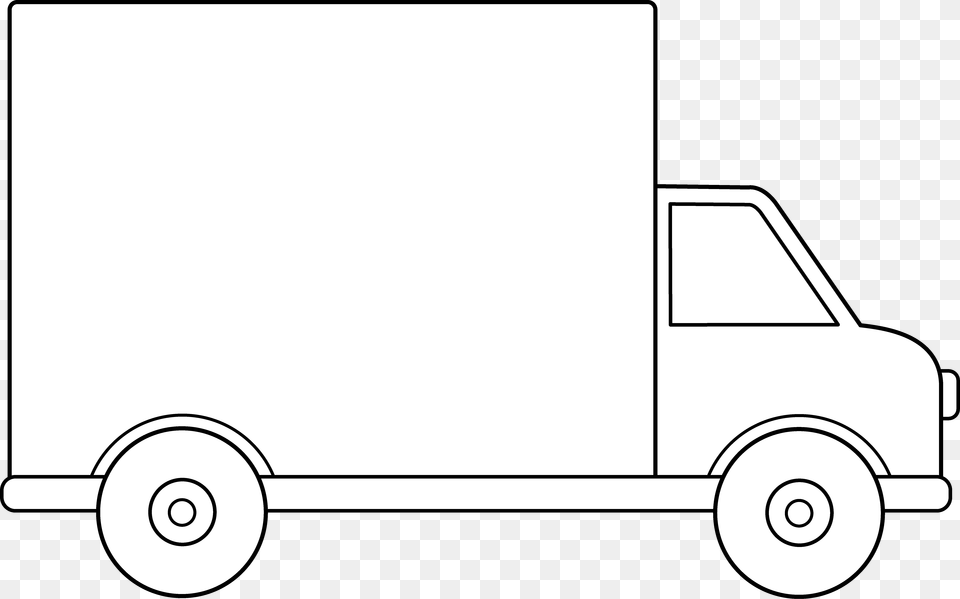 Hd Delivery Images Box Truck Clip Art Black And White, Vehicle, Van, Transportation, Moving Van Png Image