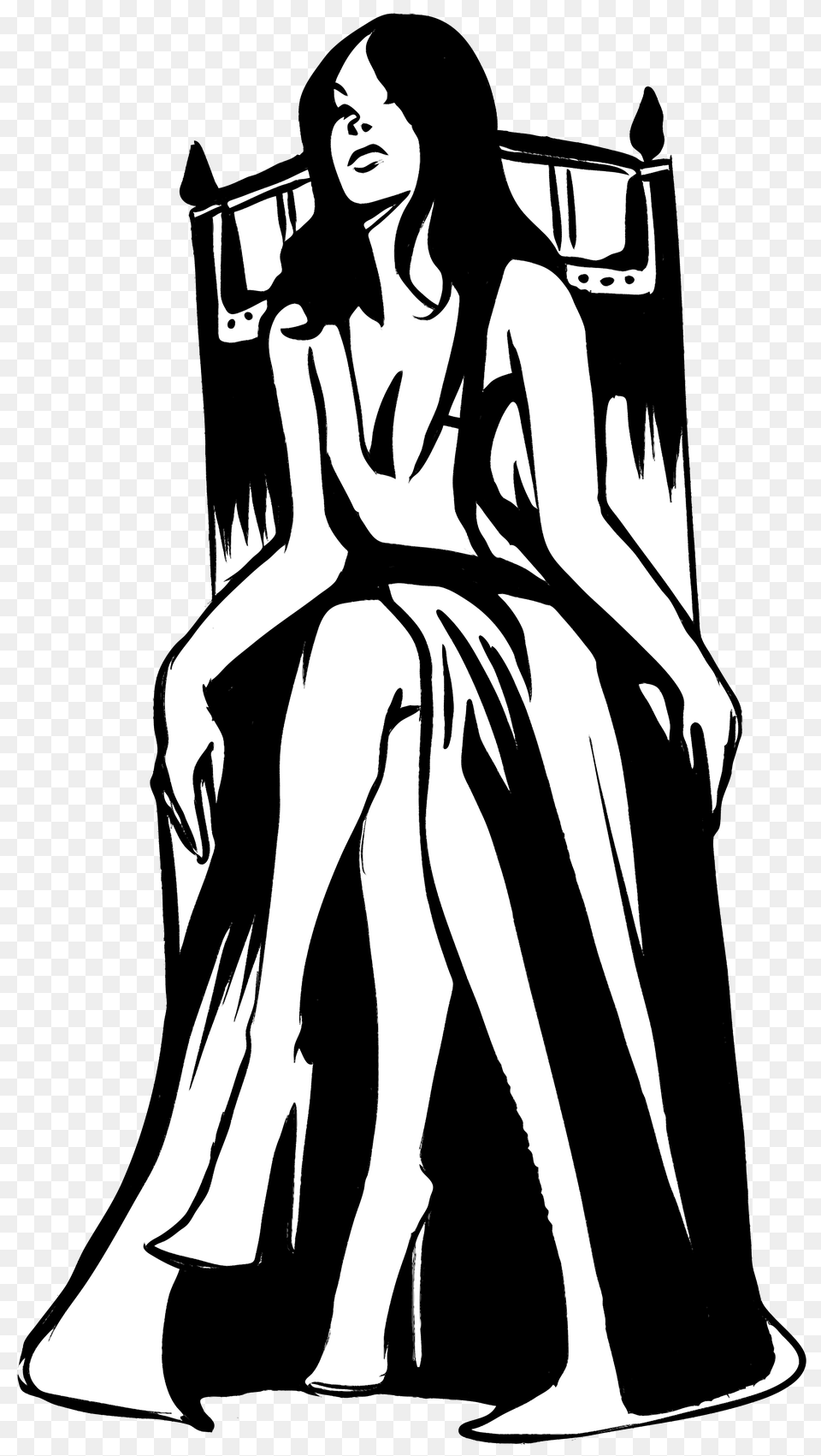 Hd Queen On Throne Drawing, Book, Stencil, Comics, Publication Free Png Download