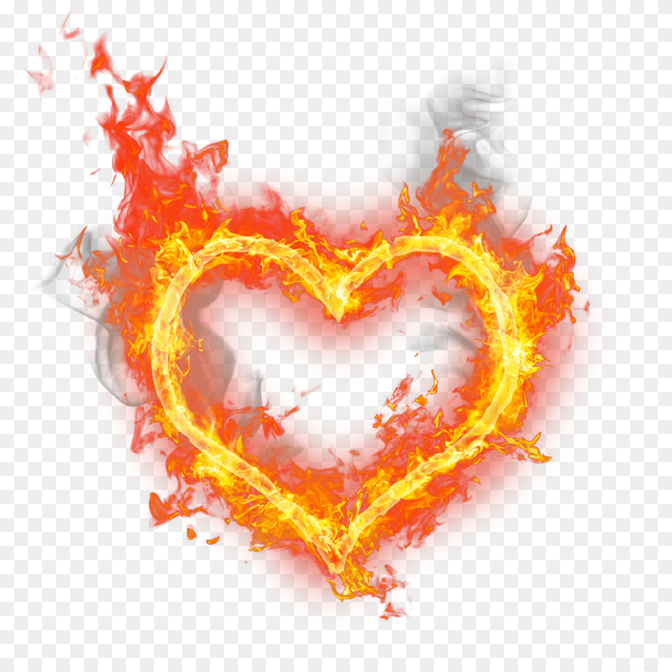 Hd Fire Heart Burning Image Heart On Fire Free Transparent Png