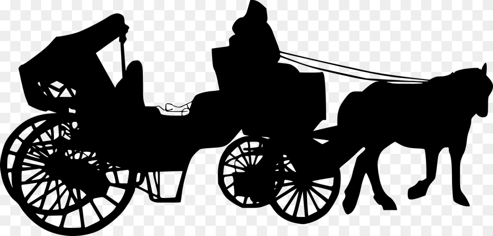 Hd For Horse And Carriage Silhouette, Gray Free Transparent Png