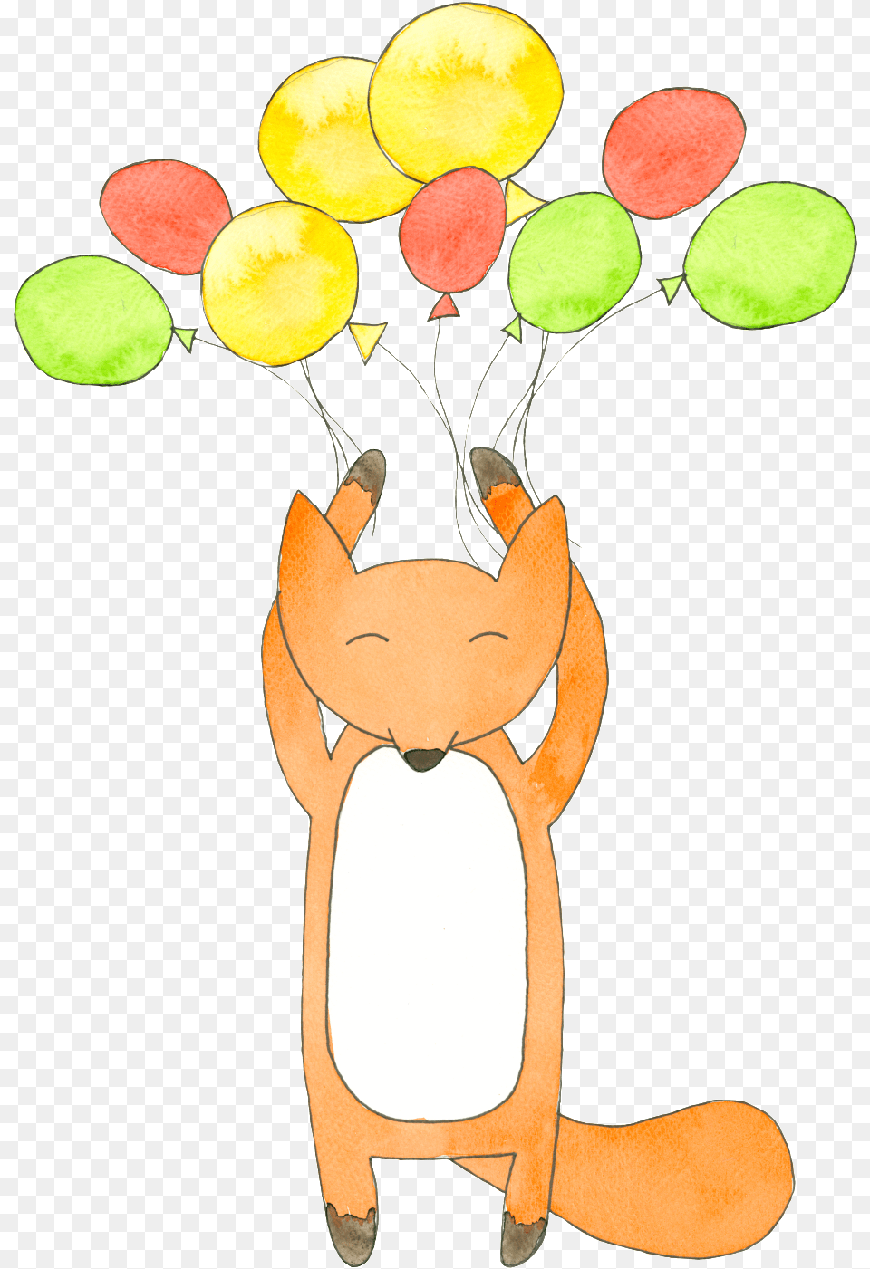 Hd Fox Y Globo Transparente Cartoon, Balloon, Animal, Bird, Penguin Free Png