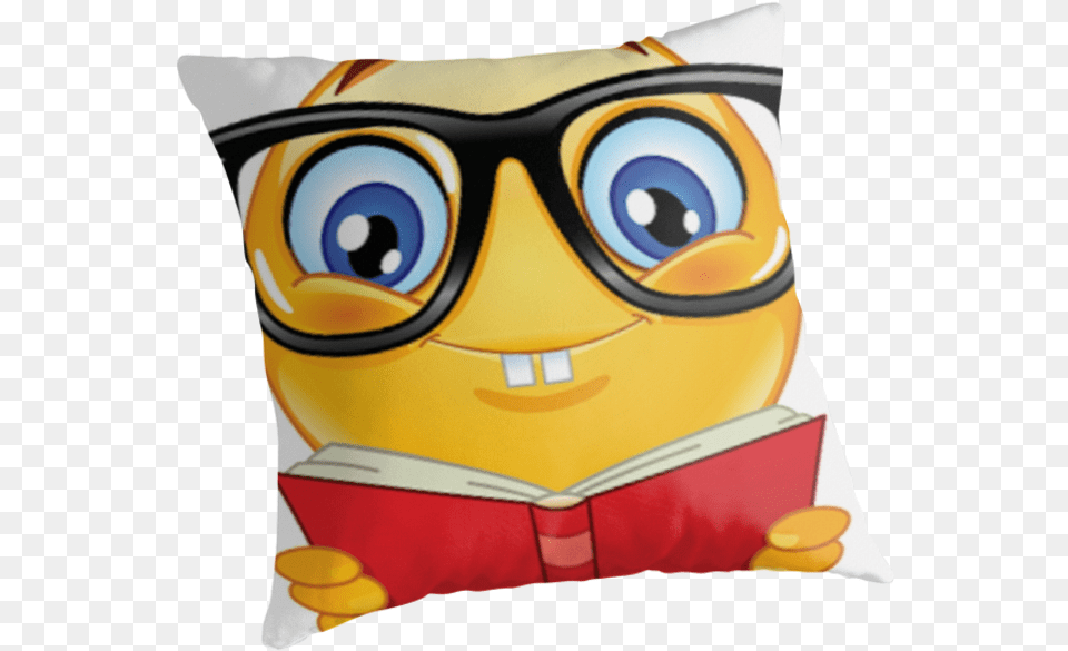 Hd Funny Kids Smart Nerdy Emoji Smart Emoji Smart Emoji, Cushion, Home Decor, Pillow, Baby Png