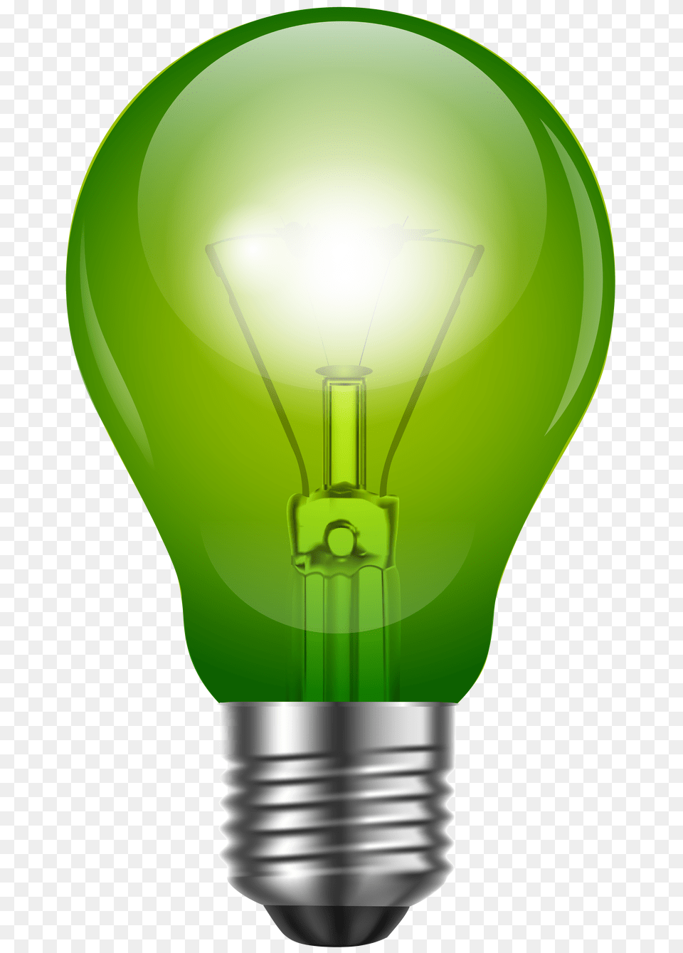 Hd Green Light Bulb Clip Green Light Bulb Clip Art, Lightbulb, Smoke Pipe Png Image