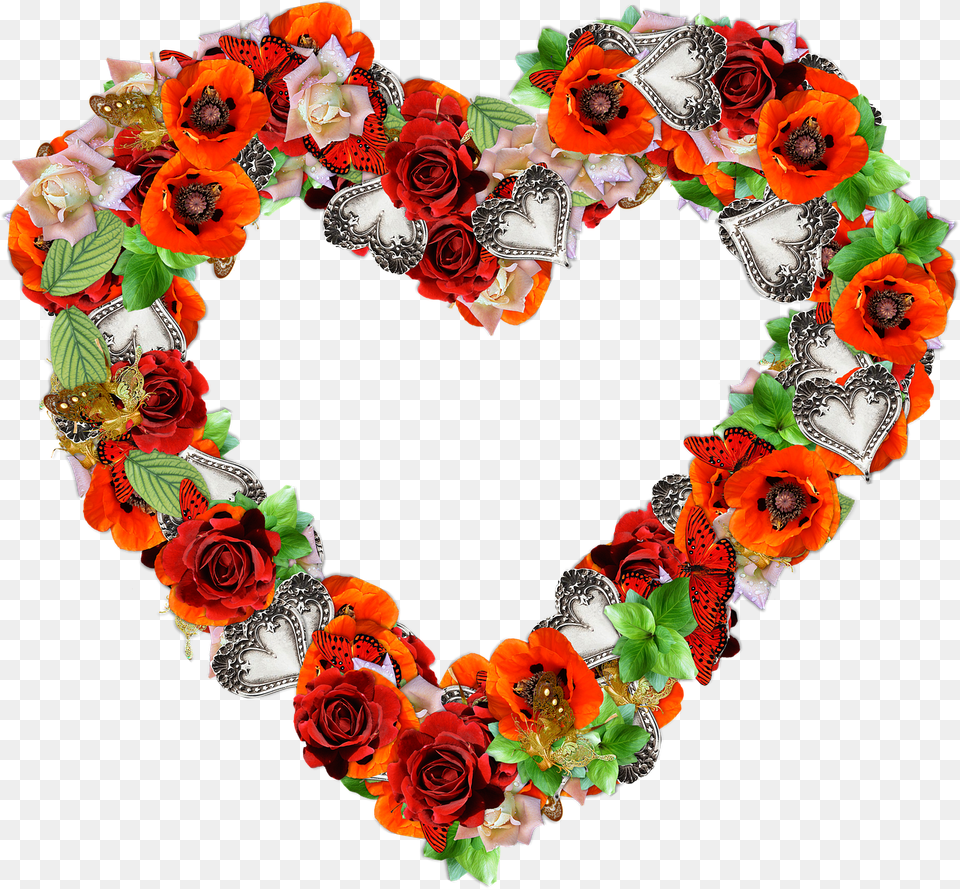 Hd Hearts And Flowers Transparent Heart Flowers, Flower, Plant, Rose, Flower Arrangement Free Png