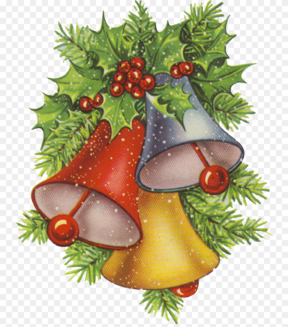 Hd Holly Bells Christmas Bells Clip Art Christmas Bells Clipart, Plant, Clothing, Hat, Christmas Decorations Free Png