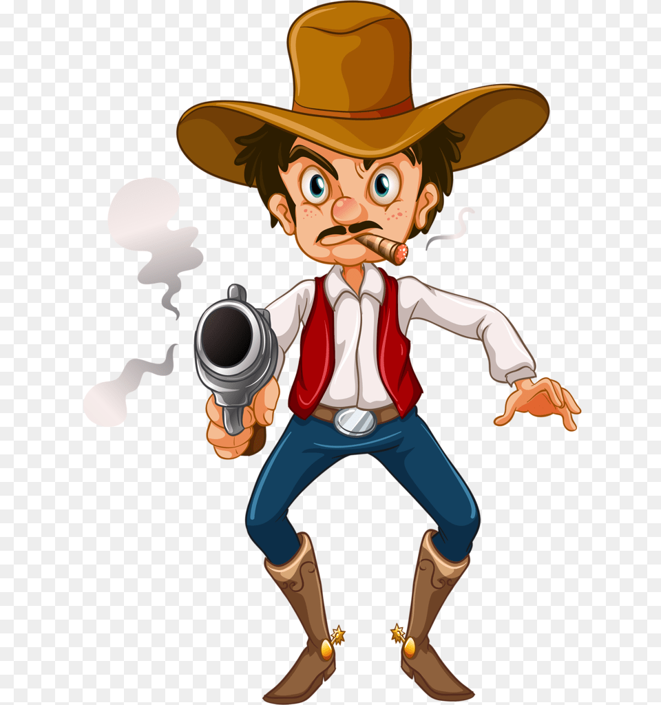 Hd Images Pluspng Wild West Cowboy Cartoon, Clothing, Hat, Photography, Person Png Image