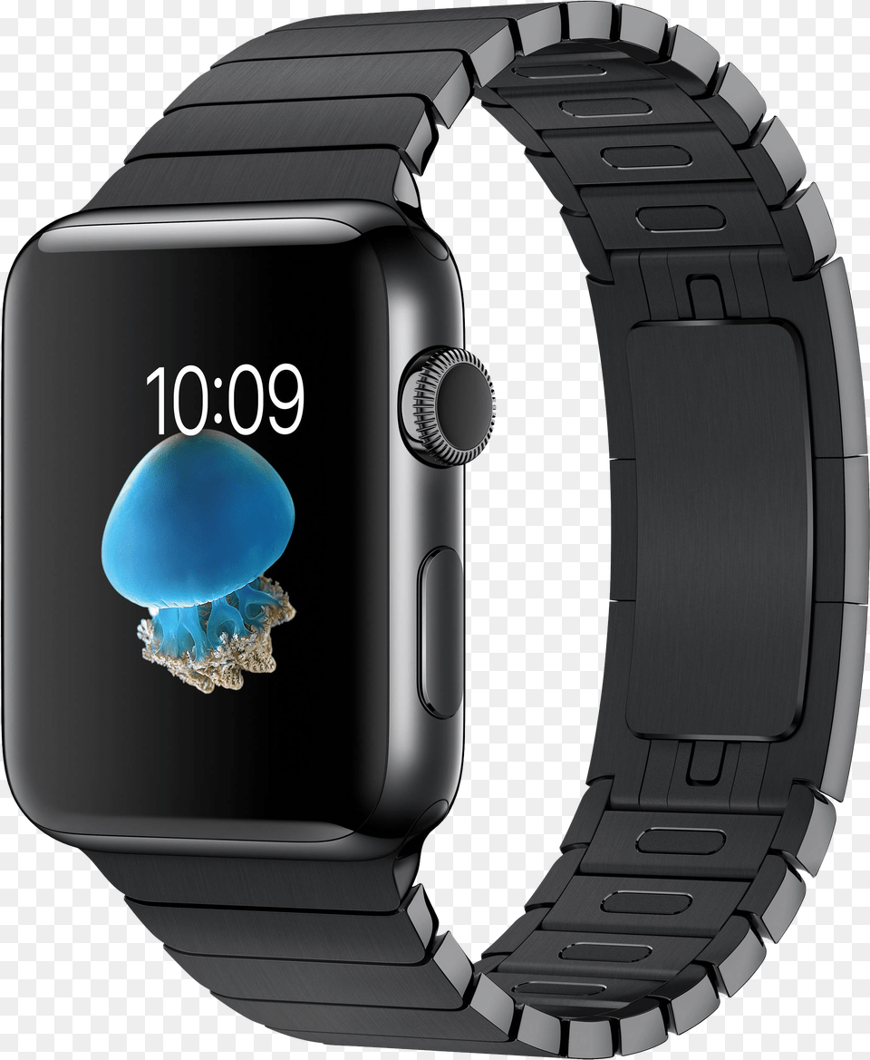 Hd Iwatch Series 3 Space Black Link Bracelet Apple Watch, Wristwatch, Arm, Body Part, Person Free Png Download