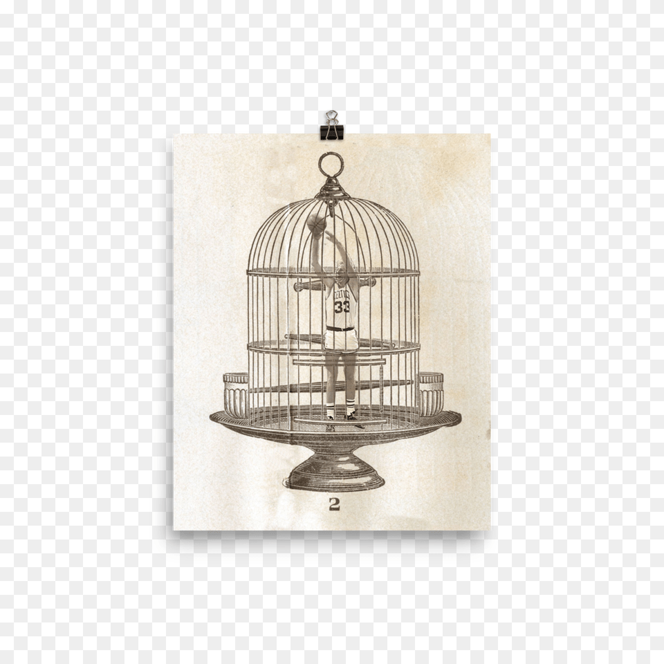 Hd Larry Bird In A Cage By Johnny Hollick Flying Birdcage Art Free Png