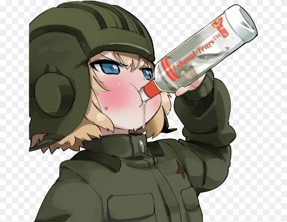 Hd Liberal Tears Anime Girls Drinking Alcohol Russian Loli Drinking Vodka, Person, Face, Head, Beverage Free Png