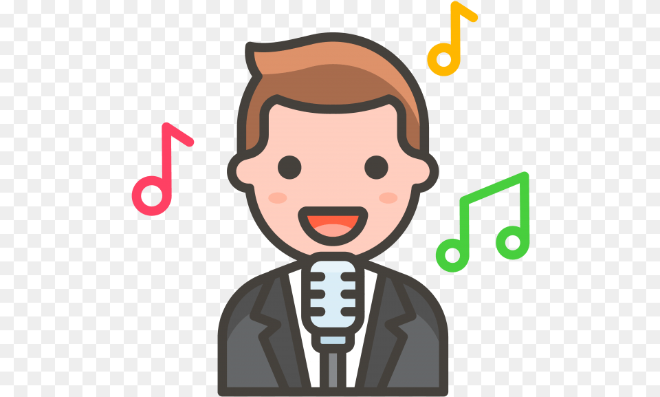 Hd Man Singer Emoji Office Worker, Electrical Device, Microphone, Crowd, Person Free Png