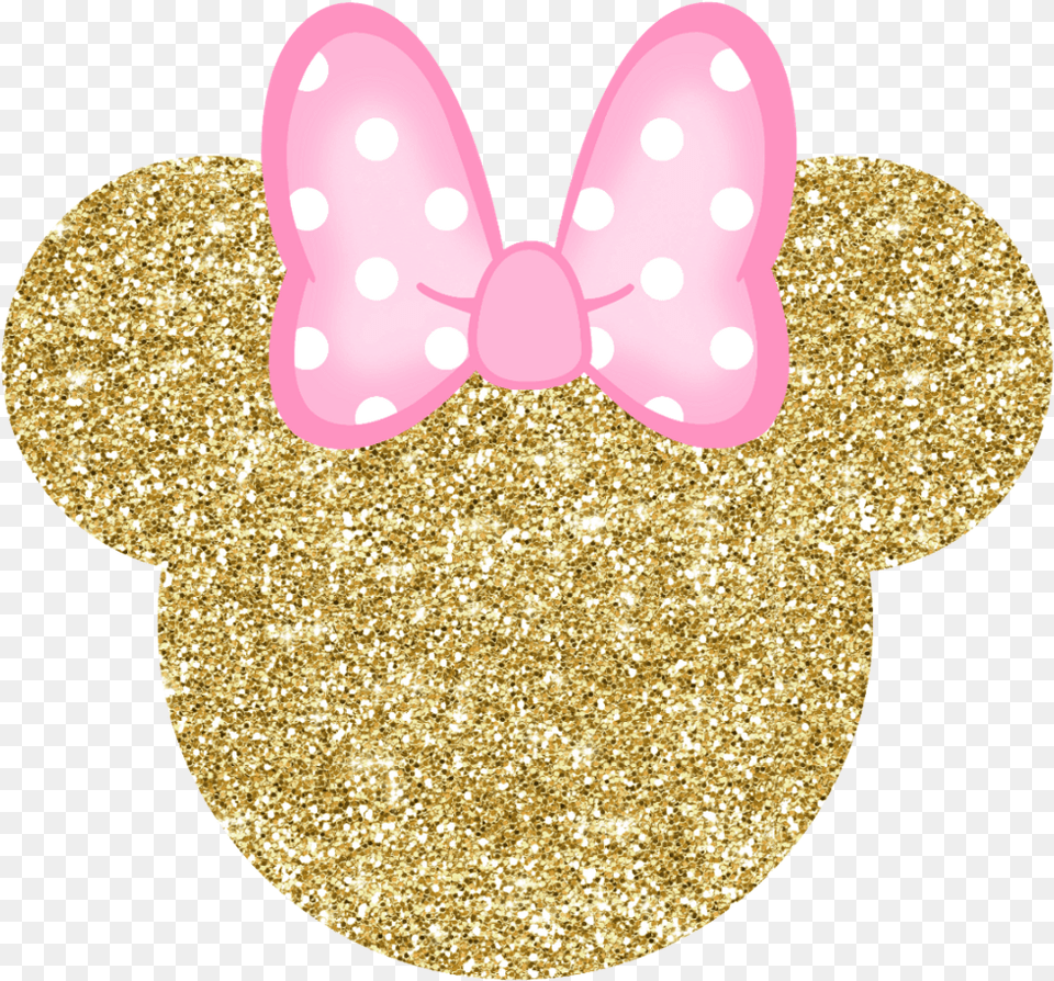 Hd Minniemouse Glitter Bow Goldpink Pink Gold Pink And Gold Minnie Mouse Head, Astronomy, Moon, Nature, Night Free Png Download