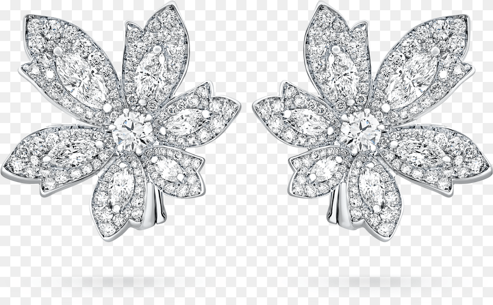 Hd Palm Single Flower Earrings Formula 1 Earrings, Accessories, Diamond, Earring, Gemstone Png Image