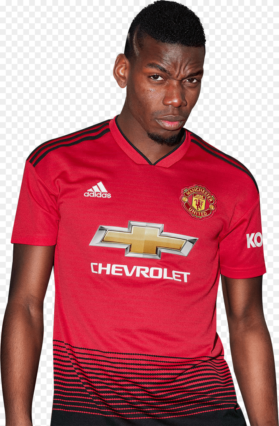 Hd Paul Pogba Manchester United Premier League Polo Manchester United Home Kit 2018, T-shirt, Clothing, Shirt, Person Free Transparent Png
