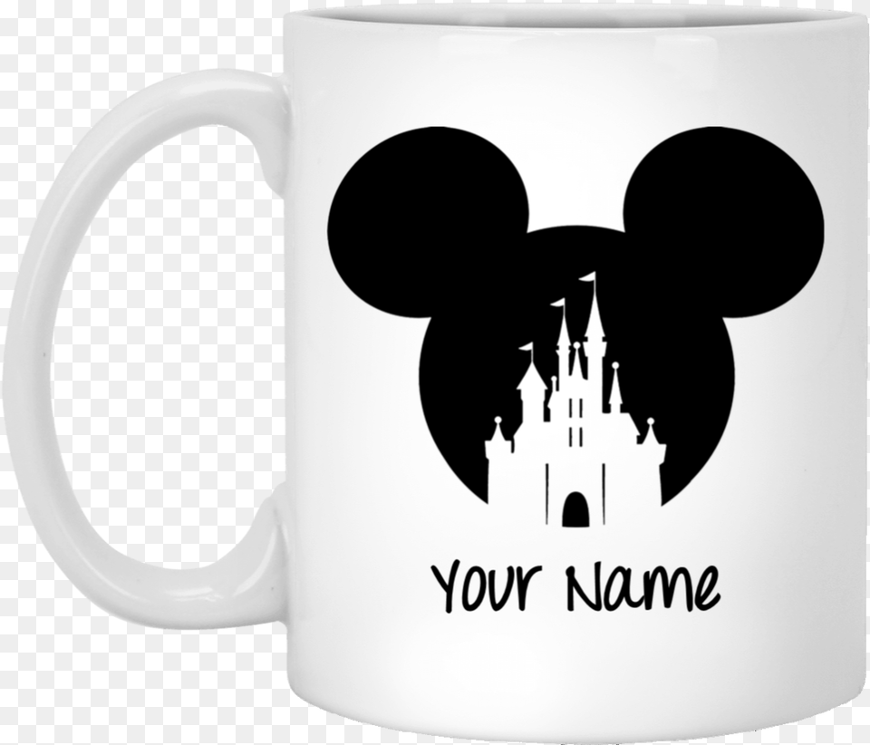 Hd Personalize Your Name Mickey Mouse Hat Mug Gift Mickey Ears With Castle, Cup, Beverage, Coffee, Coffee Cup Png Image