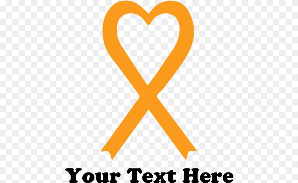 Hd Personalized Orange Awareness Ribbon Banner Orange Cancer Ribbon Svg, Alphabet, Ampersand, Symbol, Text Png