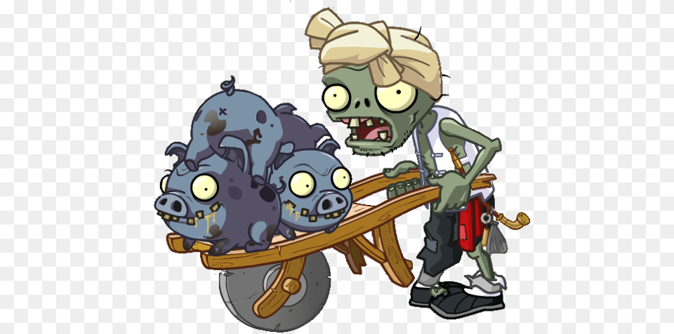 Hd Pig Carrier Zombie Plants Vs Zombies Pig, Baby, Person, Book, Comics Free Png Download