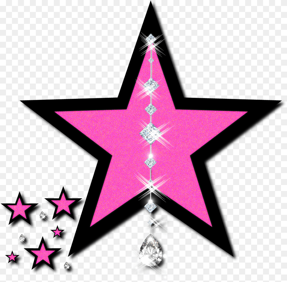 Hd Pink And Black, Star Symbol, Symbol, Cross Free Png Download