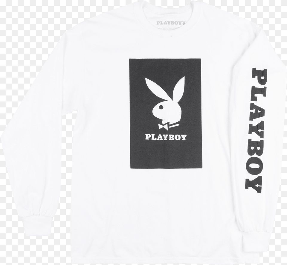 Hd Playboy Bunny Box Logo Long Sleeve Shirt Mens, Clothing, Long Sleeve, T-shirt, Knitwear Png