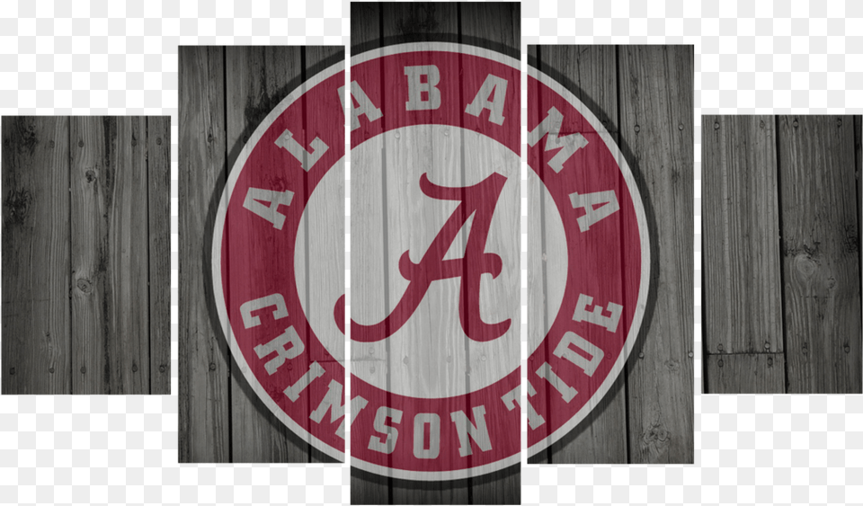 Hd Printed Alabama Football Logo 5 Pieces Canvas Alabama Crimson Tide, Wood, Road Sign, Sign, Symbol Png