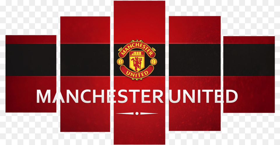 Hd Printed Manchester United Logo 5 Pieces Canvas Manchester United, Emblem, Symbol Png Image