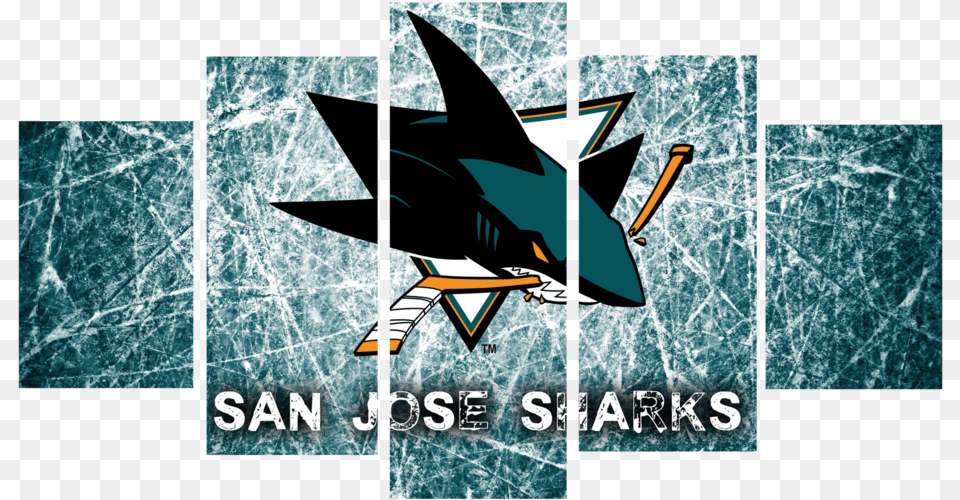 Hd Printed San Jose Sharks Logo 5 Pieces Canvas Hockey Minnesota Wild Logo 4k, Animal, Art, Fish, Sea Life Free Png