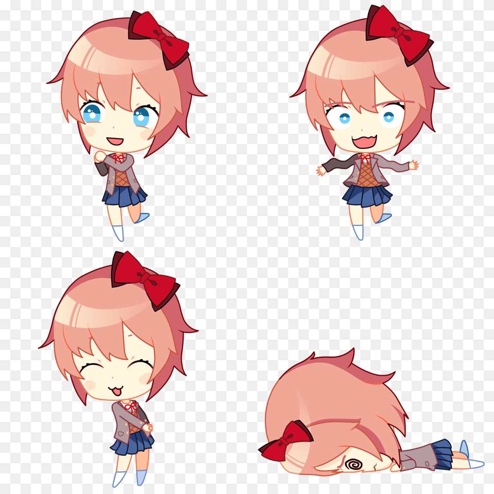 Hd Sayori Chibis From My Comic Ddlc, Book, Comics, Publication, Baby Free Transparent Png