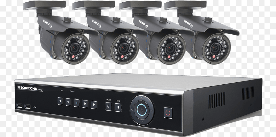 Hd Security Camera System With 4 High Definition Cameras Cctv Digital Video Recorders, Device, Grass, Lawn, Lawn Mower Free Transparent Png