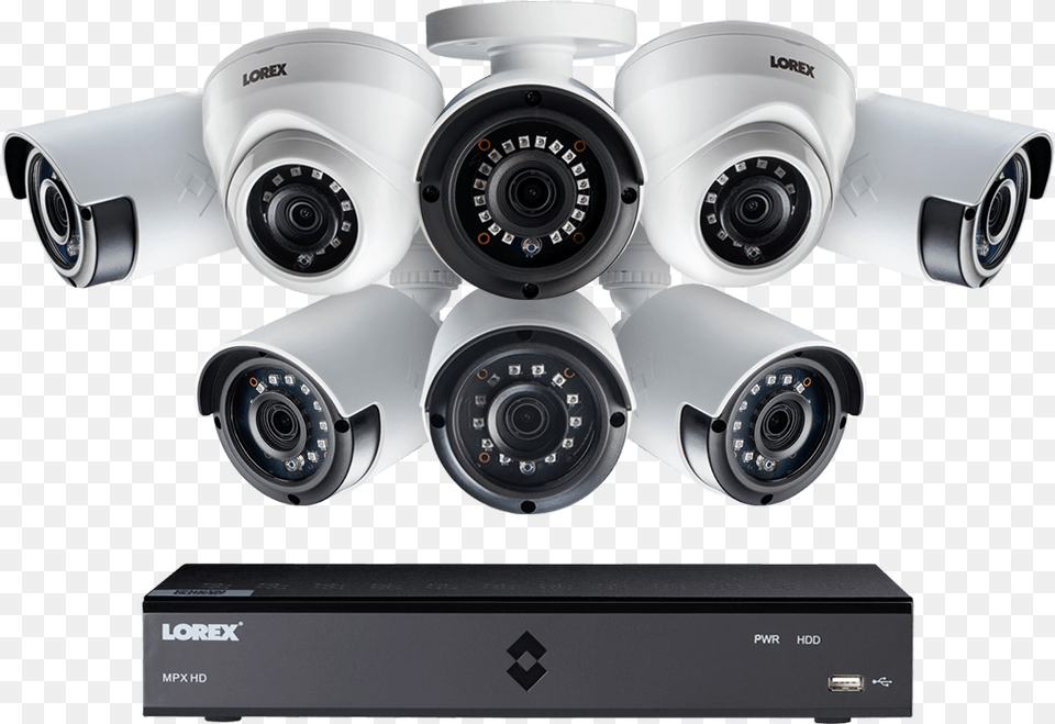 Hd Security Camera System With Six 1080p Bullet And Lorex Cctv, Electronics, Machine, Wheel Free Png Download