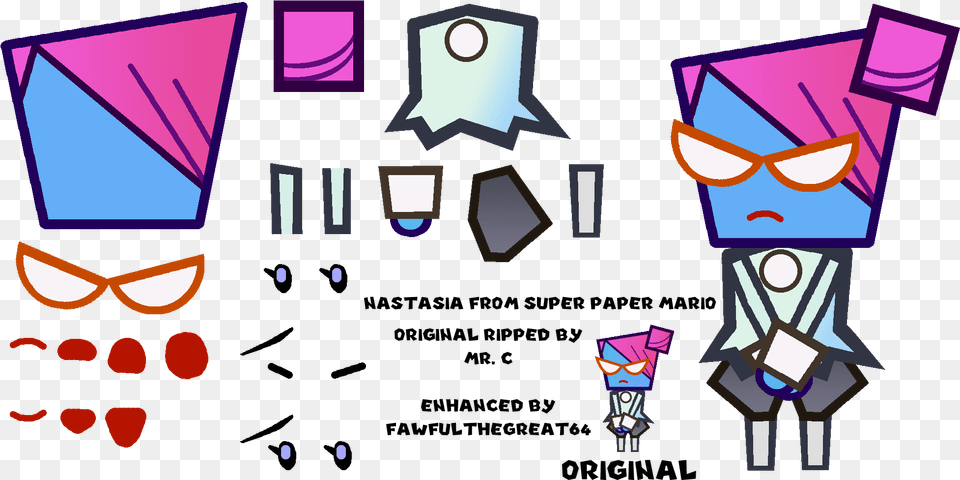 Hd Sprites Of Super Paper Mario Characters Super Paper Mario Sprites, Purple, Art, People, Person Png